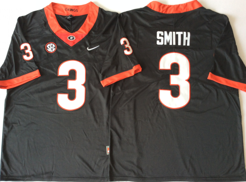 Men's Georgia Bulldogs Roquan Smith #3 Black Jersey